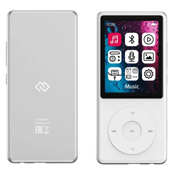 Портативный медиаплеер Digma M5 BT 16GB White-0