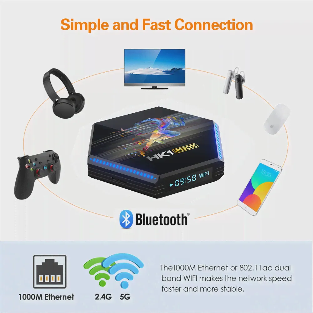 🛍 ТВ-приставка HK1 RBOX R2 RK3566 DDR4, Android 11, 8 ГБ ОЗУ, 64 Гб ПЗУ, двойной Wi-Fi, 1000 м Lan, ТВ-приставка, USB3.0, HDR, 4K, Youtube, медиаплеер-3