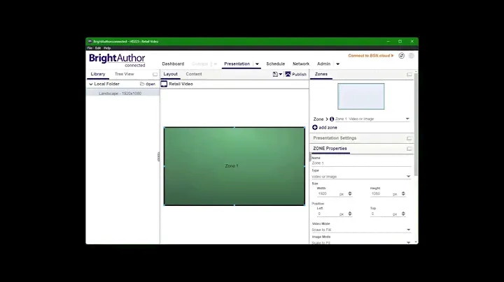 Standalone Setup and Publish Content (BrightSign Player)