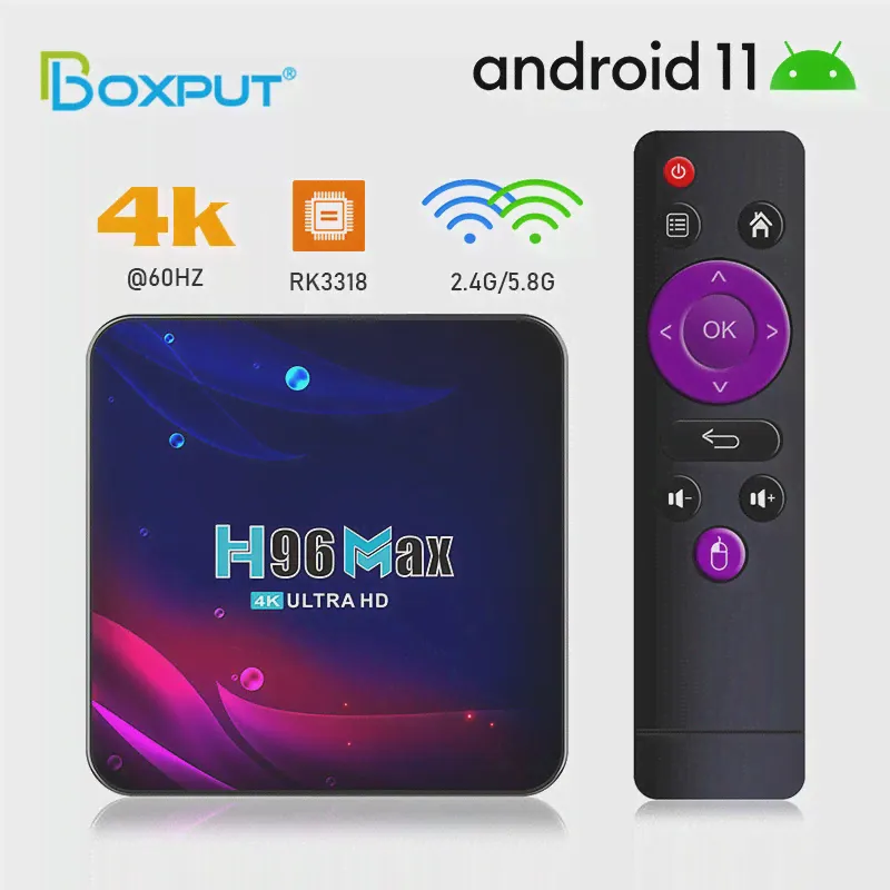 🛍 ТВ-приставка H96 Max V11 RK3318, Android 11, BT V4.0, двойной Wi-Fi, 2021 ГГц, USB 2,4, 4K, HD, YouTube, медиаплеер, ТВ-приставка H96, 3,0-3