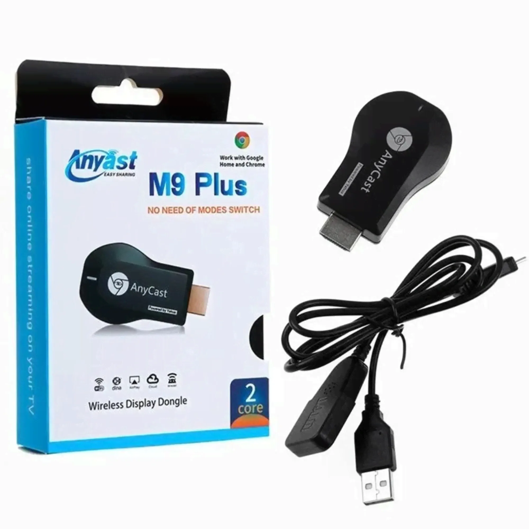 Беспроводной Wi-Fi HDMI медиаплеер ресивер Anycast M9 Plus для трансляции с телефона или планшета на телевизор, проектор-0