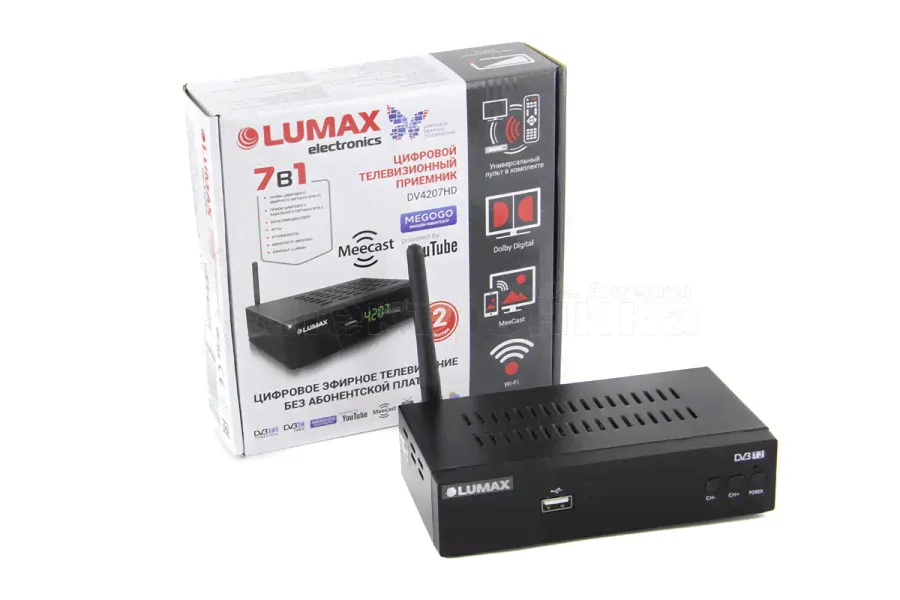 Ресивер цифровой LUMAX DV4207HD эфирный DVB-T2/C тв приставка бесплатное тв TV-тюнер медиаплеер IPTV